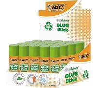 BIC ECOlutions Bâtons de Colle Blanche, Idéal pour Papier et Carton, Sans Solvant, 8 g, Boîte de 20 tubes