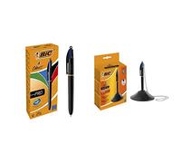 BIC Ecriture 4 Couleurs Pro Stylos-Bille Rétractables Pointe Moyenne (1,0 mm) - Couleurs Assorties Boîte de 12 & 4 Couleurs Counter Pen Stylo-Bille Rétractable Pointe Moyenne (1,0 mm) - Boîte de 1