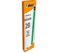 BIC Crayons à papier Criterium 550 – Mine grasse et résistante 2B, gris – Boîte de 12