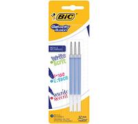 BIC Recharges Gel-ocity Illusion – Gel effaçable, pointe moyenne 0,7 mm – Bleu (Blister 3)