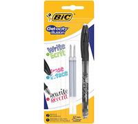 BIC Pack de Stylo roller encre gel effaçable + 2 Recharges Gelocity Illusion - Noir