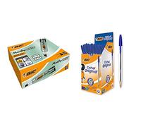 BIC Ecriture Marking Onyx 1481 Marqueurs Permanents à Pointe Moyenne Biseautée - Couleur Noire & Cristal Original Stylos-Bille (Pointe Moyenne (1 mm) / Parfait pour l'Ecole et au Bureau)