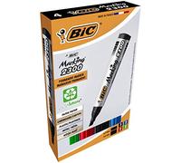 BIC Etui de 4 Marqueurs Permanent MARKING 2300 Pte Biseau Large N/B/R/V