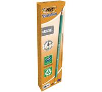 BIC Evolution Original Crayon de papier mine HB avec gomme - Corps hexagonal vert - Boîte de 12