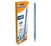 BIC Evolution Triangle Crayons à Papier Triangulaires, HB, Papeterie Indispensable, Resiste Aux Chocs, Boîte de 12
