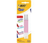 BIC Gel-ocity Illusion Recharges Stylo Gel Effaçable Pointe Moyenne (0,7 mm) - Rouge, Blister de 3
