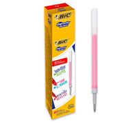 BIC Gel-ocity Illusion Recharges Stylo Gel Effaçable Pointe Moyenne (0,7 mm) - Rouge, Boîte de 12