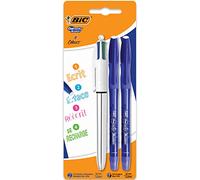 BIC Gel-ocity Illusion - Stylo 4 Couleurs + 2 Stylos Gel Effaçable Bleu - Blister de 3 Stylos