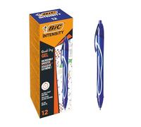 BIC Stylos gel Gel-ocity Quick Dry Rétractables Séchage ultra-rapide Pointe 0,7 mm Bleu Boîte de 12