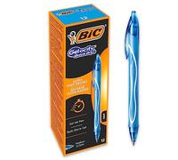 BIC Gel-ocity Quick Dry - Stylos-Gel Rétractables Séchage Ultra-Rapide - Pointe Moyenne (0,7 mm) - Turquoise, Boîte de 12