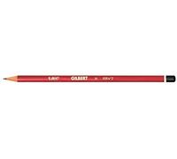 BIC Gilbert Crayons à Papier Graphite Premium En Bois Pour Ecrire Et Dessiner - Mine HB, Corps Rouge, Boîte de 12