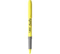 BIC Highlighter Grip Surligneur pointe biseautée - Jaune fluo