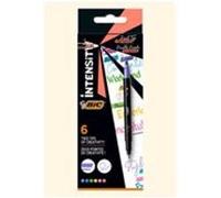 BIC Intensity Dual Tip marqueur 6 pièce(s) Pointe fine/biseautée Bleu, Vert, Pêche, Rose, Violet, Jaune G
