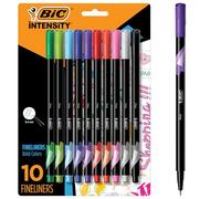 BIC Intensity Fineliner Lot de 10 marqueurs à pointe fine 0,4 mm Couleurs assorties