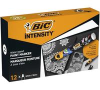 BIC Intensity Lot de 12 marqueurs permanents à pointe ogive Blanc 4,5 mm