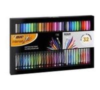 Bic intensity set de feutres d'ecriture a pointe fine et moyenne - couleurs assorties, coffret cadeau G
