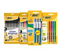 BIC Kit de fournitures scolaires Les Essentiels - 3 stylos 4 couleurs, 5 surligneurs, 17 pièces