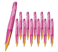 BIC Lot de 12 porte-mines triangulaires pour enfants débutants et apprenants Mine 1,3 mm Corps rose