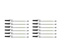 Bic Lot De 12 Stylos À Bille Ecolutions Round Stic Corps Transparent Glacé Noir