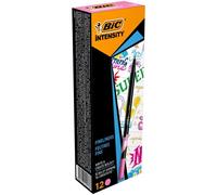 Bic Lot De 12 Stylos Feutre Fineliner Intensity Pointe Baguée Métal Fine 0,4mm Rose