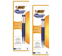 BIC Lot de 2 Blisters de 2 Recharges Encre Gel 0,7 mm Bleu