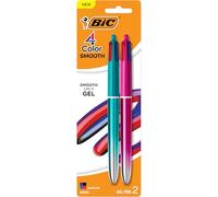 BIC Lot de 2 stylos à bille rétractables dégradés lisses, pointe moyenne de 1 mm, encre assortie