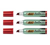 BIC Lot de 3 Marqueurs permanent Marking Onyx 1481 Pte Biseau 3,5 5,5 mm Rouge