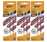 Bic Lot De 3 Packs 2 Recharges Pour Stylo-Bille 4 Colours Smooth S Noir