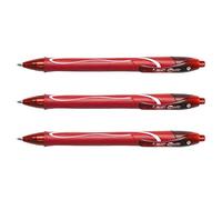 BIC Lot de 3 Rollers gelocity quick dry écriture moyenne 0.5mm séchage rapide encre gel coloris rouge