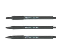BIC Stylo bille Softfeel rétractable pointe 1 mm écriture moyenne Noir