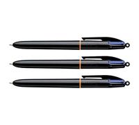 BIC Stylo bille 4 couleurs rétractable Pro – Noir 1 mm – Couleurs classiques