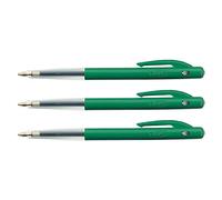 BIC Lot de 3 Stylos bille M10 CLIC Medium Pointe Moyenne 1 mm Encre Verte