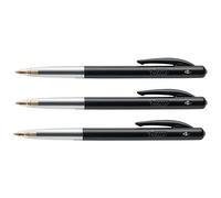 BIC Lot de 3 Stylos bille Rétractable M10 CLIC medium pointe moyenne 1 mm noire