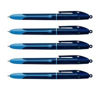 Bic Lot De 5 Stylo-Billes Rétractable 4 Colours Smooth Drop S Bleu Foncé