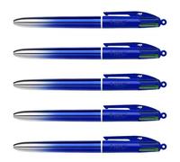 Bic Lot De 5 Stylo-Billes Rétractable 4 Colours Smooth Gradient S Bleu Foncé