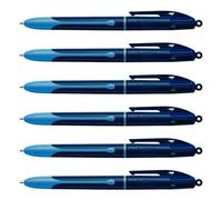 Bic Lot De 6 Stylo-Billes Rétractable 4 Colours Smooth Drop S Bleu Foncé