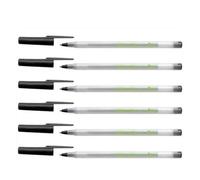Bic Lot De 6 Stylos À Bille Ecolutions Round Stic Corps Transparent Glacé Noir