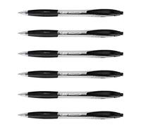 BIC Lot de 6 Stylos bille Rétractable ATLANTIS CLASSIC pointe moyenne 1 mm Noir