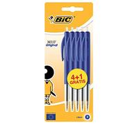 Bic M10 Clic Clip-on Retractable Ballpoint Pen Medium Bleu 5pièce(s) Stylo à bille (Bleu, Transparent, Clip-on Retractable Ballpoint Pen, Moyen, Rond, Métal)