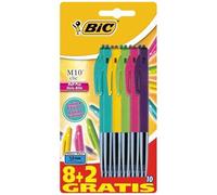 Bic - M10 Clic Standard Fashion - Stylo-Bille - Noir / Bleu / Rouge / Vert / Rose / Violet / Vert / Turquoise