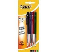 Bic M10 Clic Stylo-Bille Pointe Moyenne 1,0 Mm Noir/Bleu/Rouge/Vert