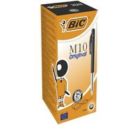 BIC M10 Original Stylos-Bille Rétractables Pointe Moyenne (1,0 mm) - Noir, Boîte de 50