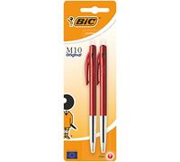 BIC M10 Original Stylos-Bille Rétractables Pointe Moyenne (1,0 mm) - Rouge, Blister de 2