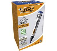 BIC Marking 2000 ECOlutions Marqueurs Permanents à Pointe Conique Moyenne - Bleu, Boîte de 12
