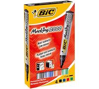 BIC Marqueurs permanents MARKING 2000 ECOlutions Pointe ogive Couleurs assorties Étui carton de 4
