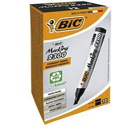 BIC Marking 2300 Pointe biseautée noire 12 pièces Noir Pointe biseautée Noir Gris 3,1 mm 5,3 mm