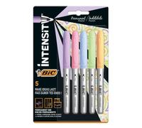 BIC Marking Colore Assortis Intense ou Pastel X5, Couleurs Pastel, Pack de 5
