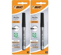 BIC Marking Fine ECOlutions Marqueur Permanent à Pointe Conique Fine - Noir, Blister de 1 (Lot de 2)