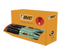 BIC Marking Onyx 1481 - Marqueur permanent pointe biseautée trait 2,7 à 6,2 mm - Noir - Pack de 20 + 4 OFFERTS