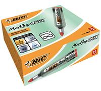 BIC Marking Onyx 1482 Marqueurs Permanents Pointe Conique Large - Rouge, Boîte de 12